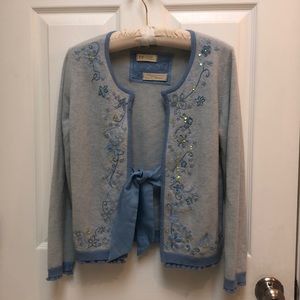 J Jill Limited edition wool blend and silk cardigan sweater. Winter. Holiday.